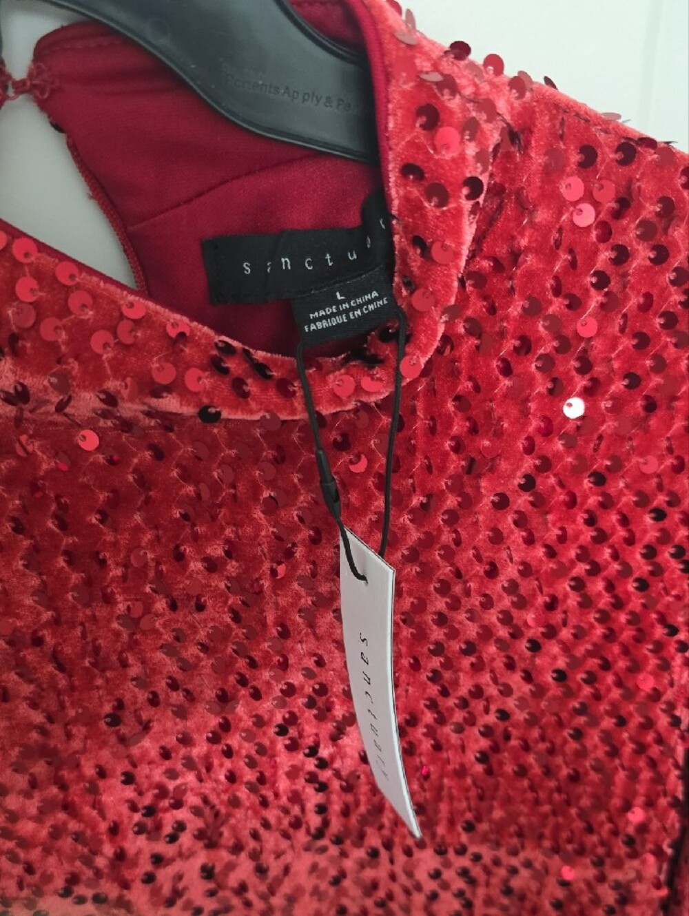 Sanctuary Red Sequin Long-Sleeve Top - Picture 2 of 3